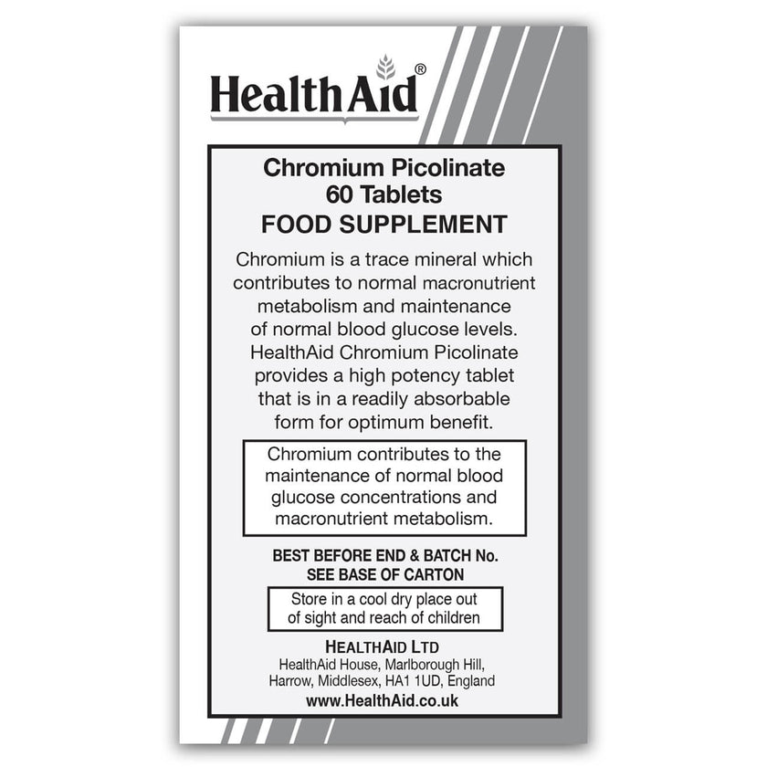 HealthAid Chromium Picolinate 200ug Tablets