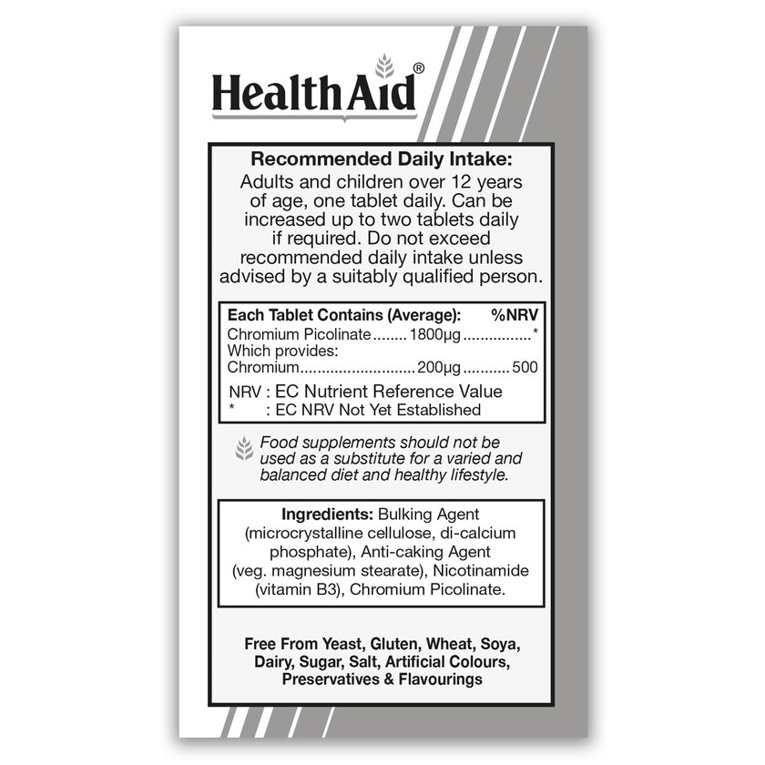 HealthAid Chromium Picolinate 200ug Tablets
