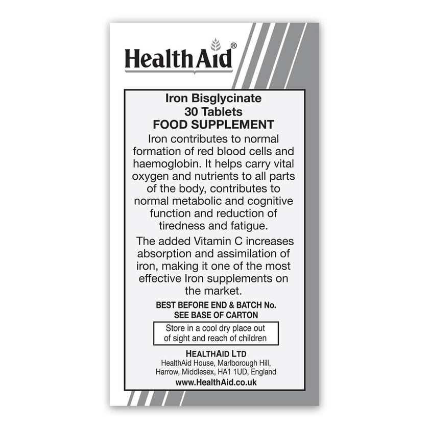 HealthAid Iron Bisglycinate Tablets