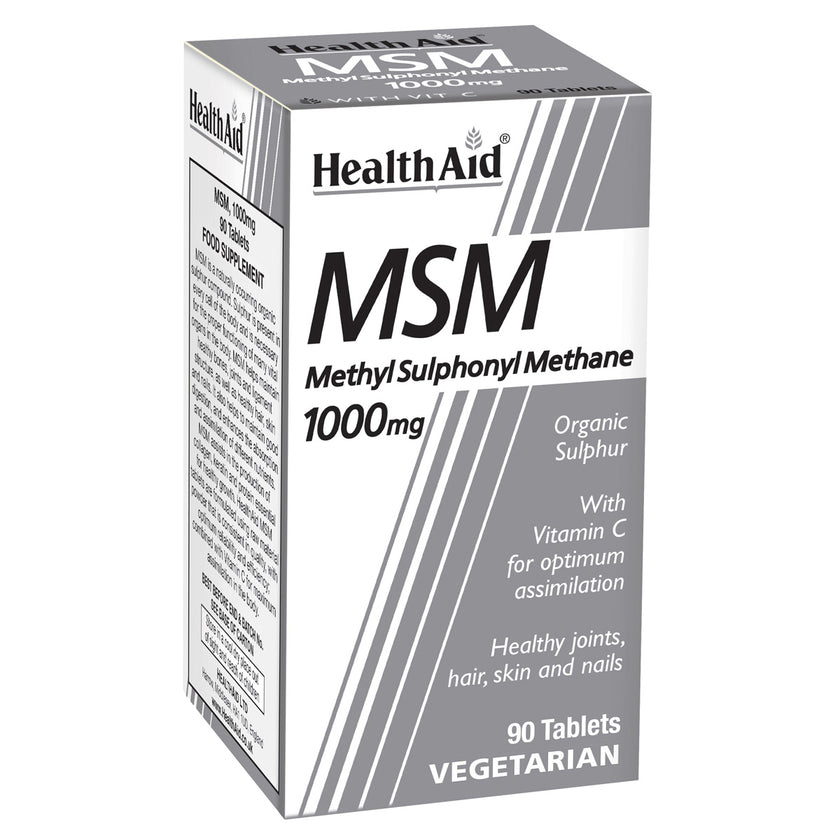 HealthAid MSM 1000mg (MethylSulphonylMethane) Tablets