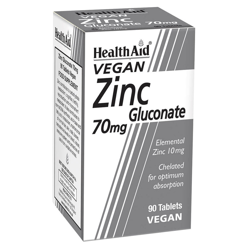 HealthAid Zinc Gluconate 70mg (10mg elemental Zinc) Tablets