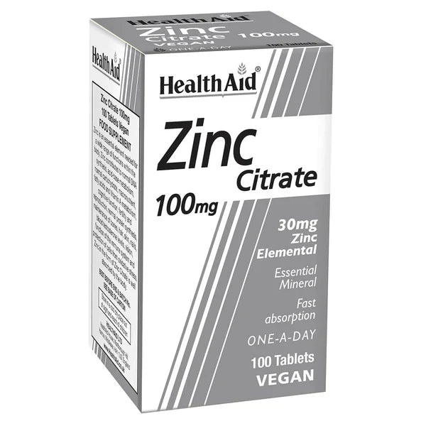 HealthAid Zinc Citrate 100mg 100's Tablets
