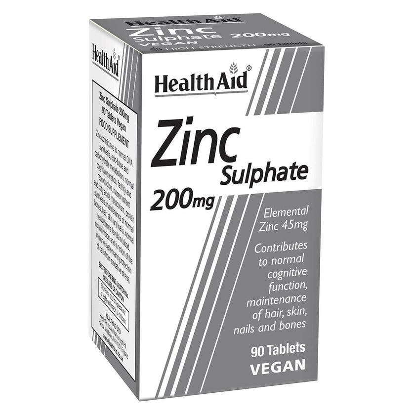 HealthAid Zinc Sulphate 200mg (45mg elemental Zinc)
