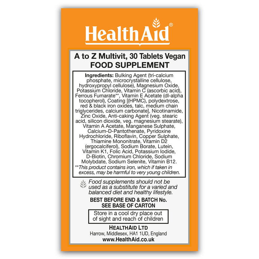HealthAid A to Z Multivit Tablets