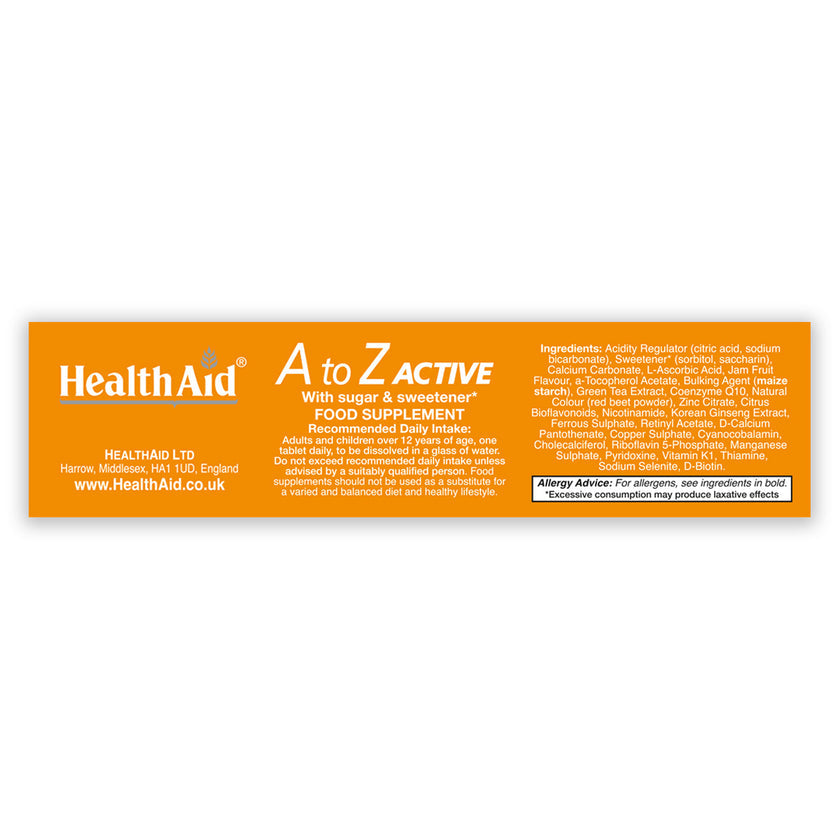 HealthAid A to Z Active Effervescent Tablets