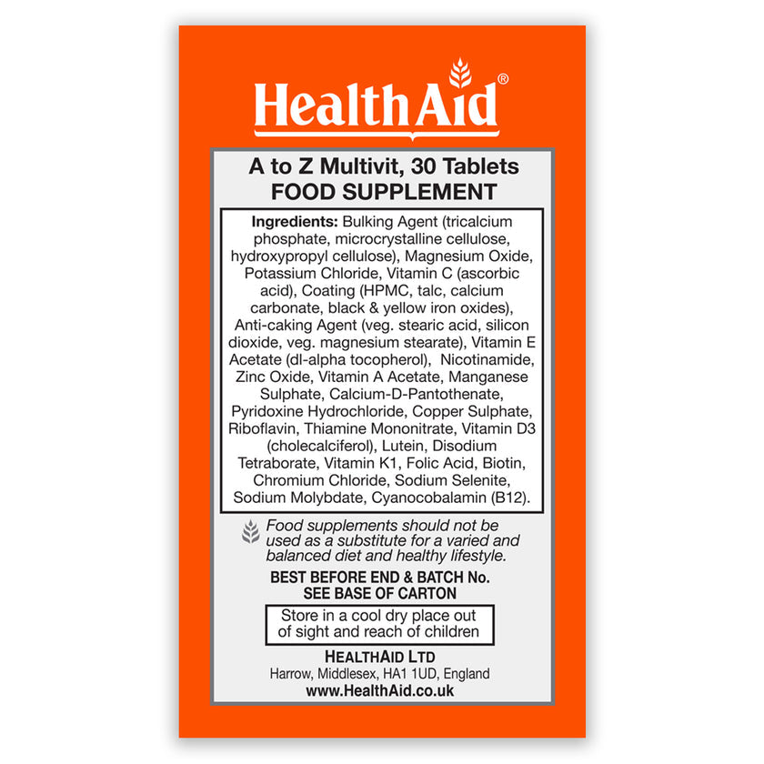 HealthAid A-Z Multivit Without Iron