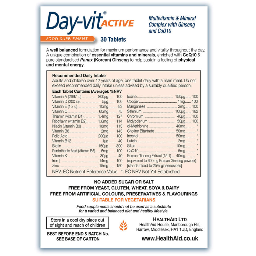 HealthAid Day-vit® ACTIVE Tablets