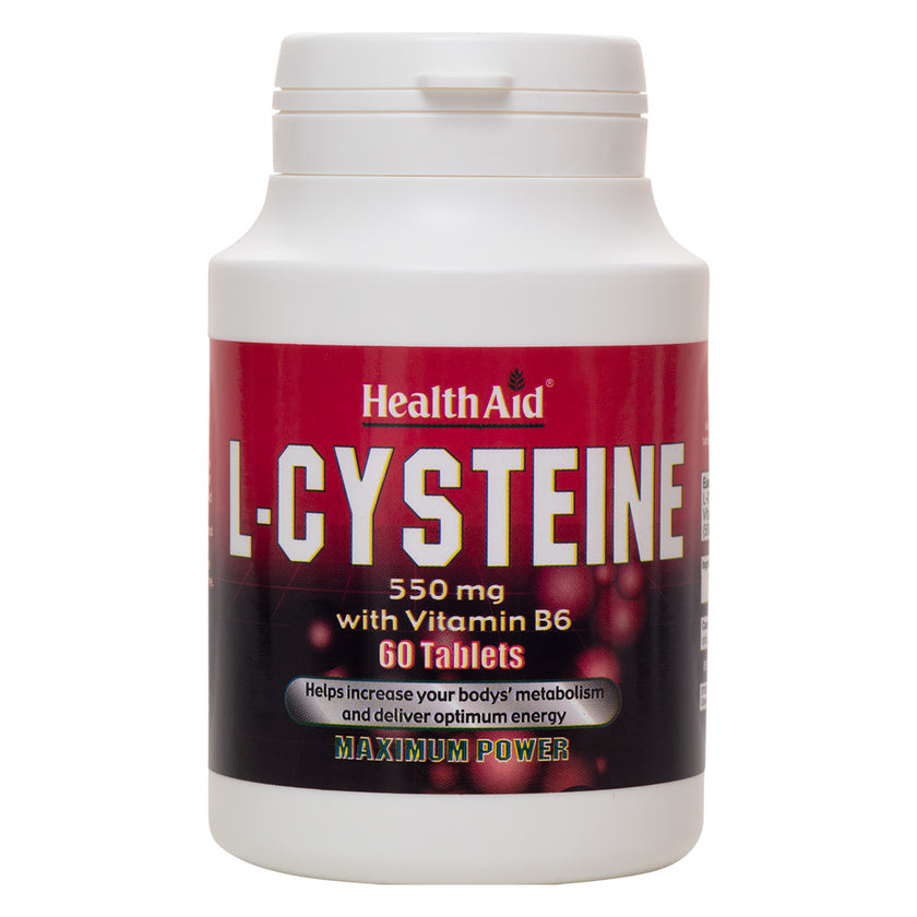 HealthAid L-Cysteine 550mg + Vitamin B6 Tablets