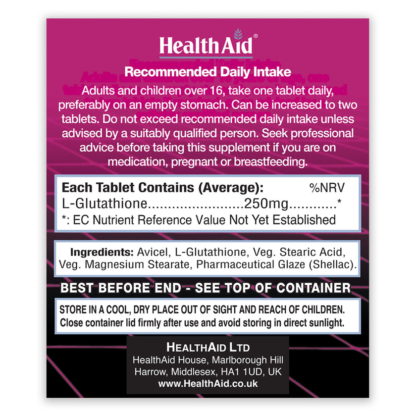 HealthAid L-Glutathione 250mg Tablets