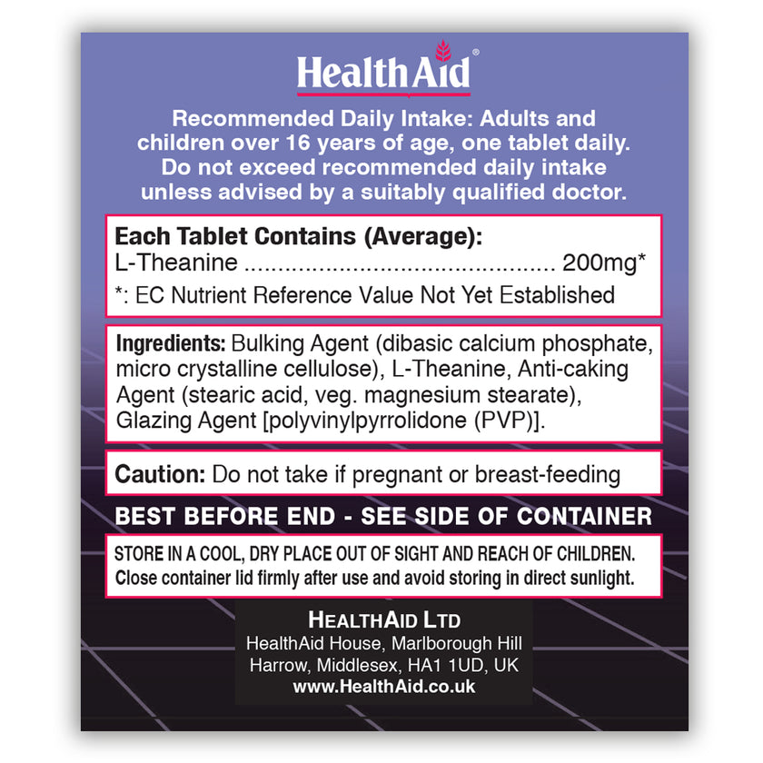 HealthAid L-Theanine 200mg Tablets