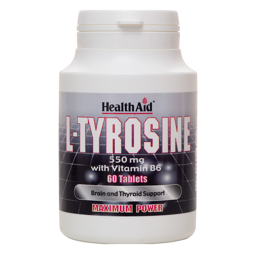 HealthAid L-Tyrosine 550mg + Vitamin B6 Tablets