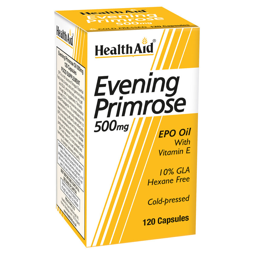 HealthAid Evening Primrose Oil 500mg + Vitamin E Capsules