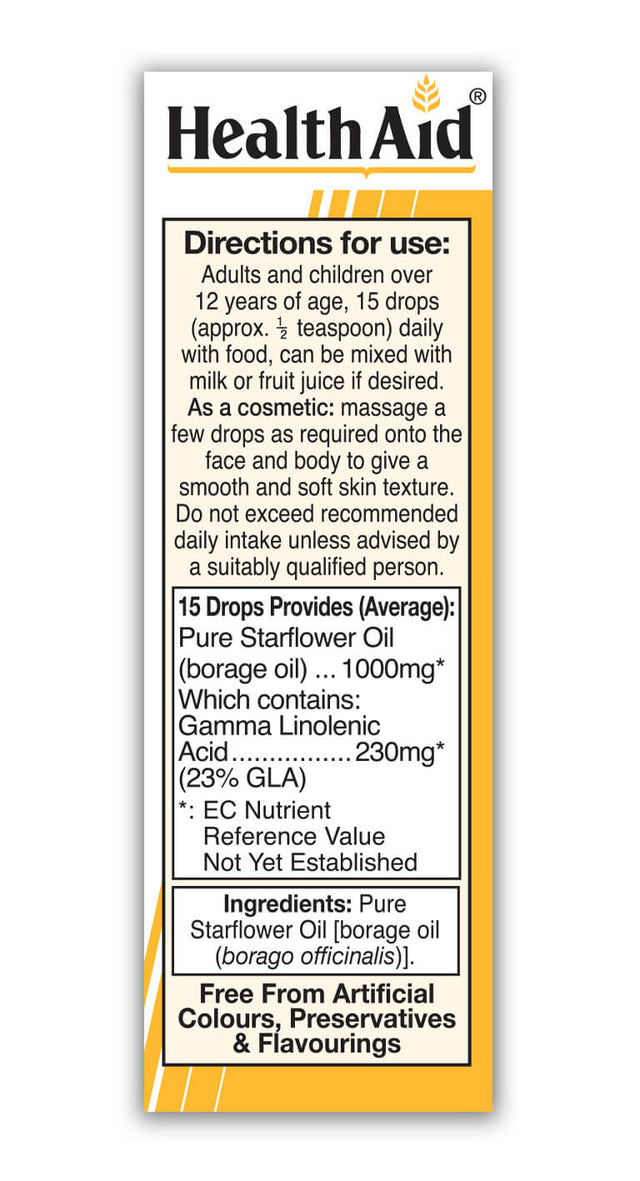 HealthAid Starflower Oil (23% GLA) Oil