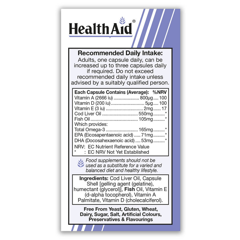 HealthAid Cod Liver Oil 550mg Capsules