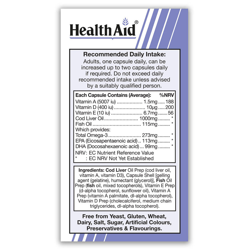 HealthAid Cod Liver Oil 1000mg Capsules