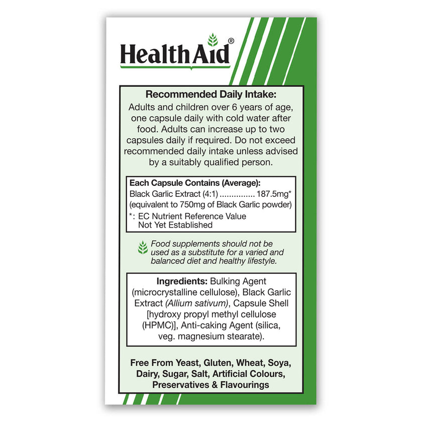 HealthAid Black Garlic 750mg Vegicaps