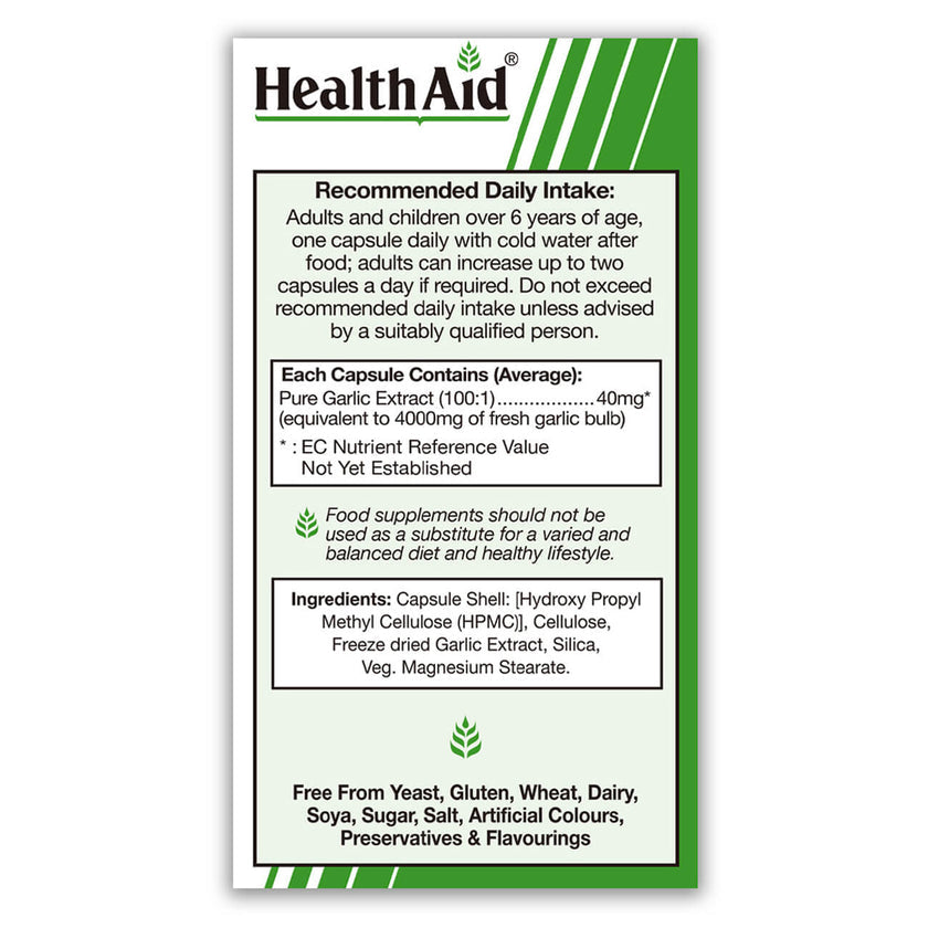 HealthAid Garlic Max 4000 (Pure Garlic Extract) Vegicaps