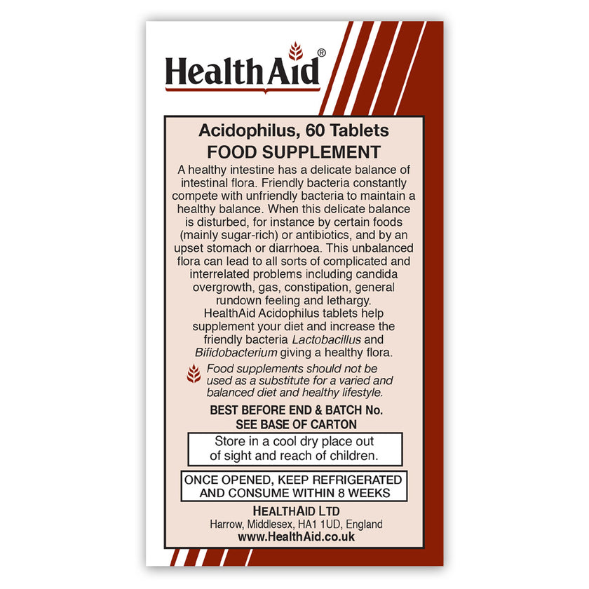 HealthAid Acidophilus (100million) +FOS Tablets