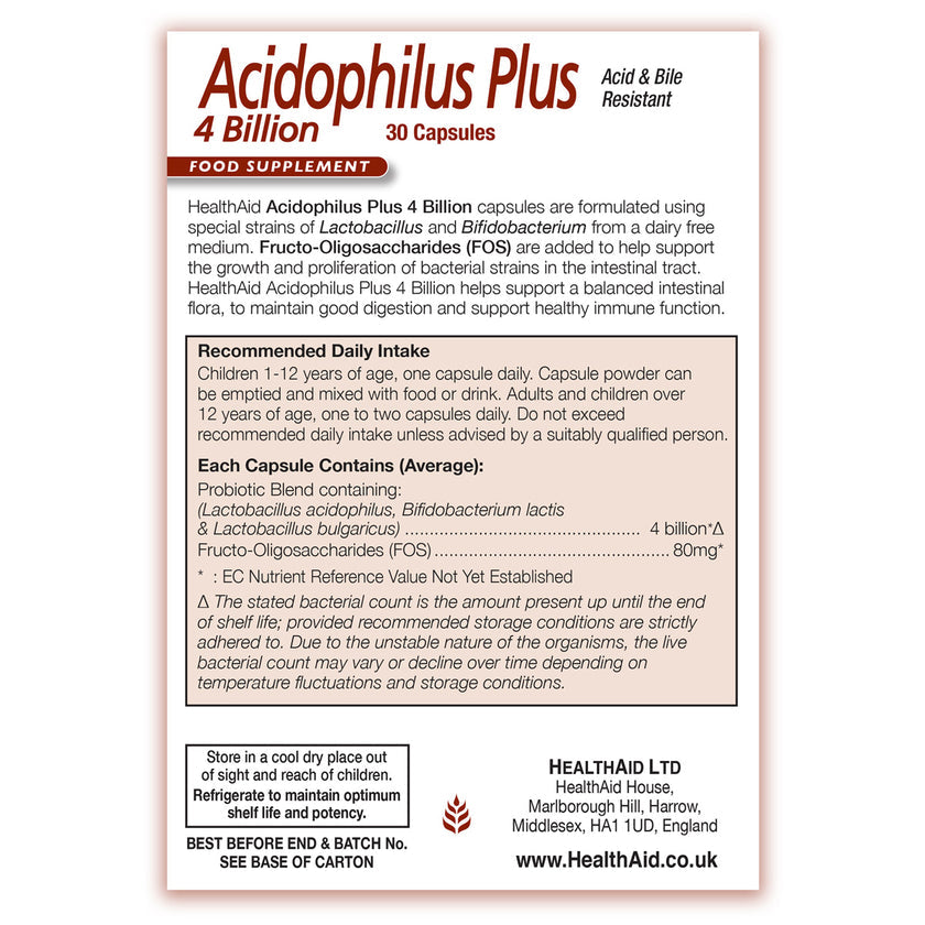 HealthAid Acidophilus Plus 4 Billion