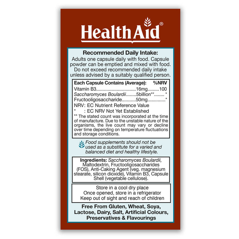 HealthAid Sacardi (Saccharomyces boulardii) Vegicaps