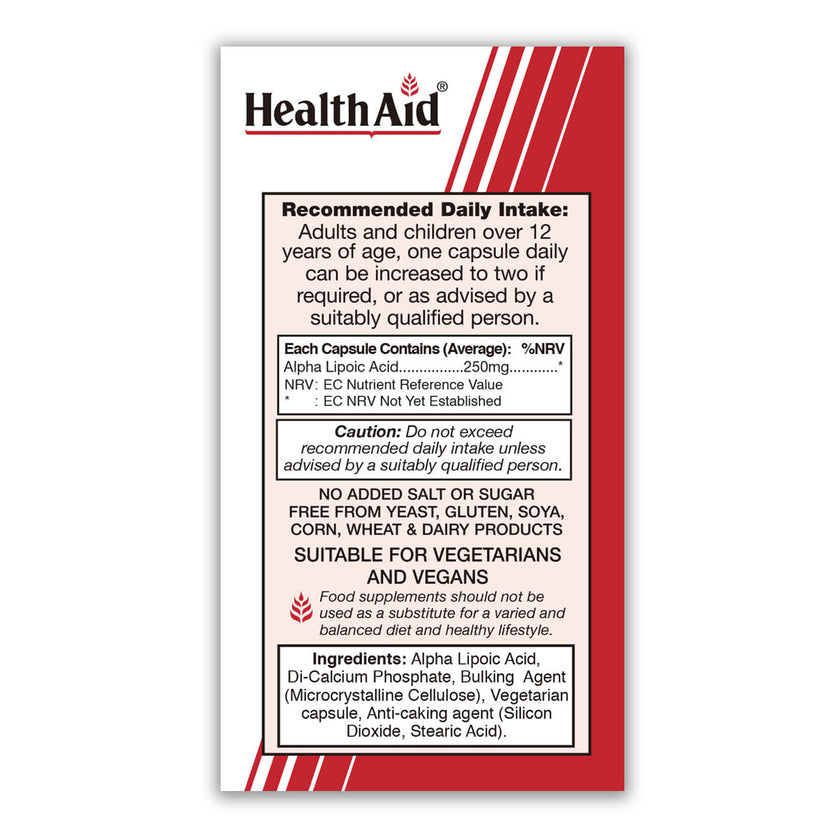 HealthAid Alpha Lipoic Acid 250mg