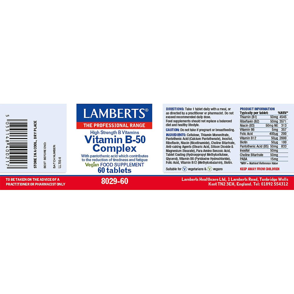 Lamberts Vitamin B-50 Complex Tablets