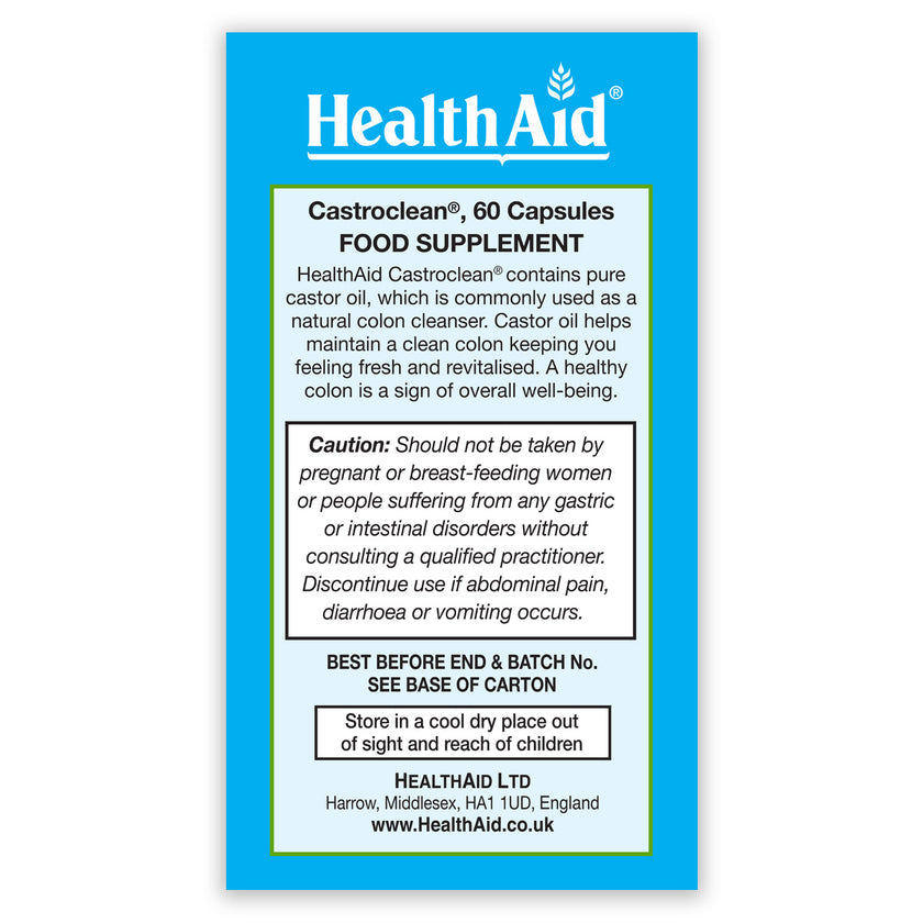 HealthAid Castroclean (Castor Oil) 700mg Capsules