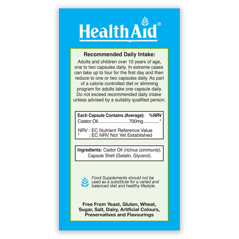 HealthAid Castroclean (Castor Oil) 700mg Capsules