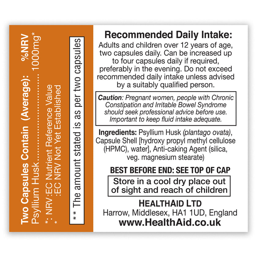HealthAid Psyllium Husk 1000mg Vegicaps