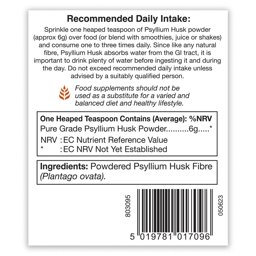 HealthAid Psyllium Husk Fibre 300g Powder