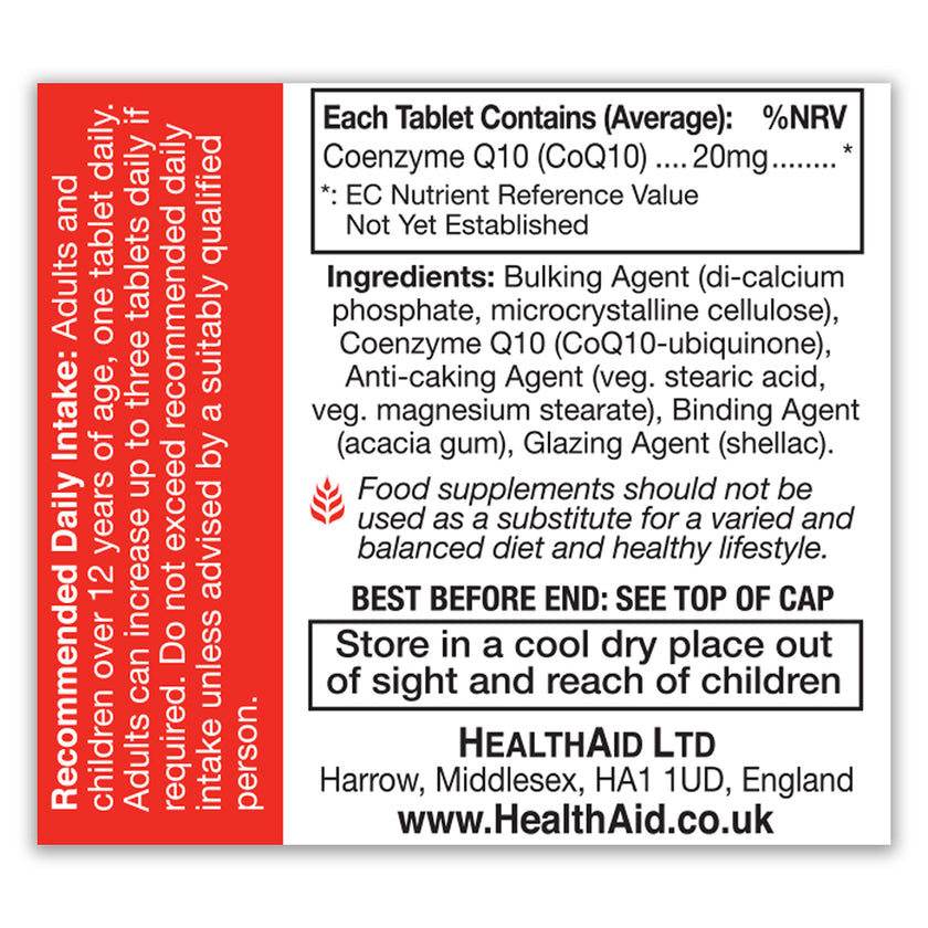 HealthAid CoQ-10 20mg Prolonged Release Tablets
