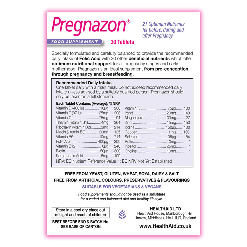 HealthAid Pregnazon ® Complete (Omega 3) Blister Pack