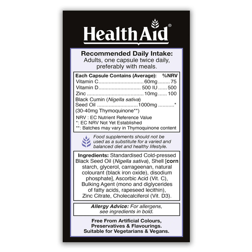 HealthAid Black Seed Oil Vegicaps