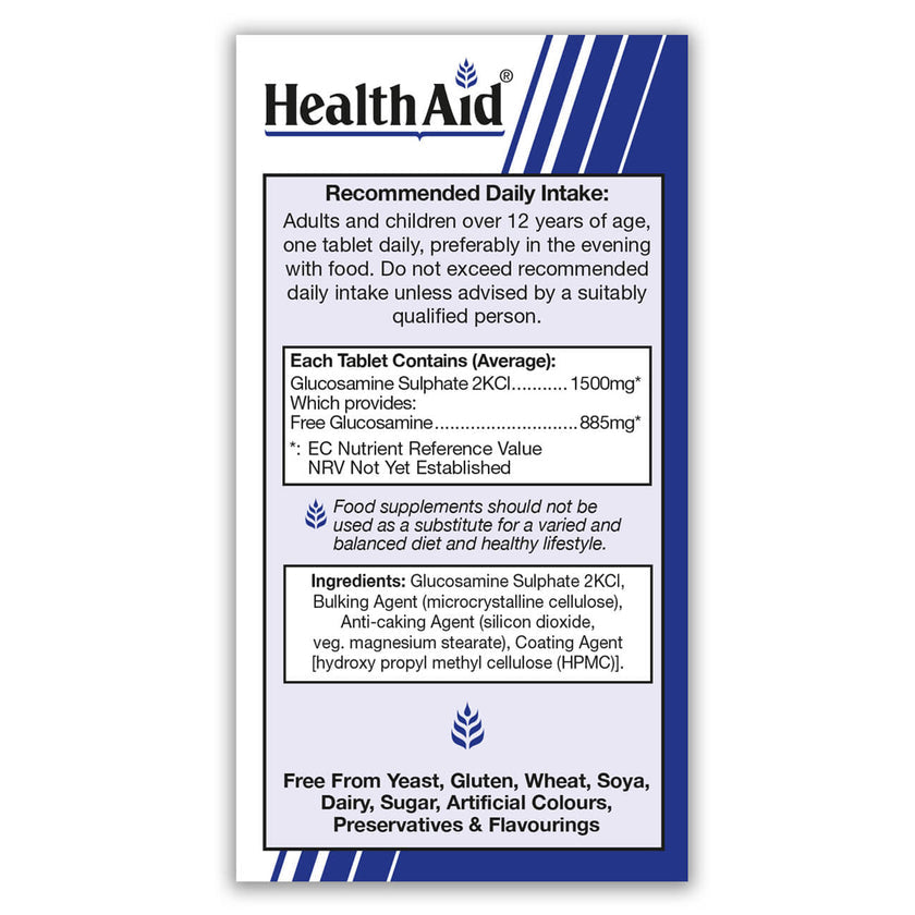 HealthAid Glucosamine Sulphate 1500mg 2KCl Tablets