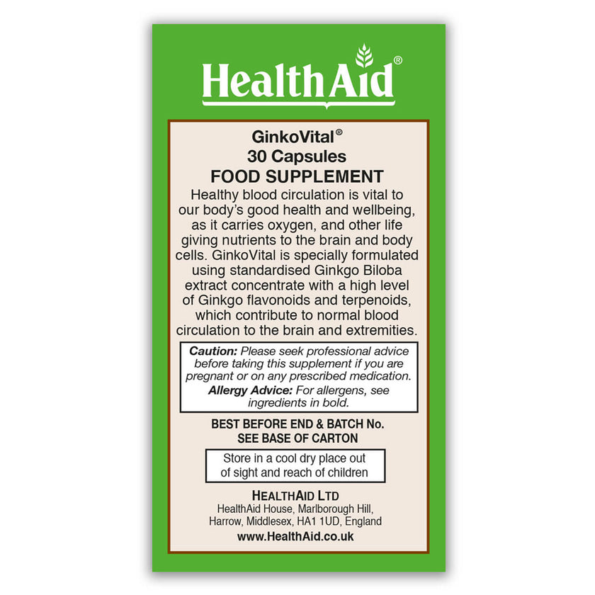 HealthAid GinkoVital® 5000mg Capsules