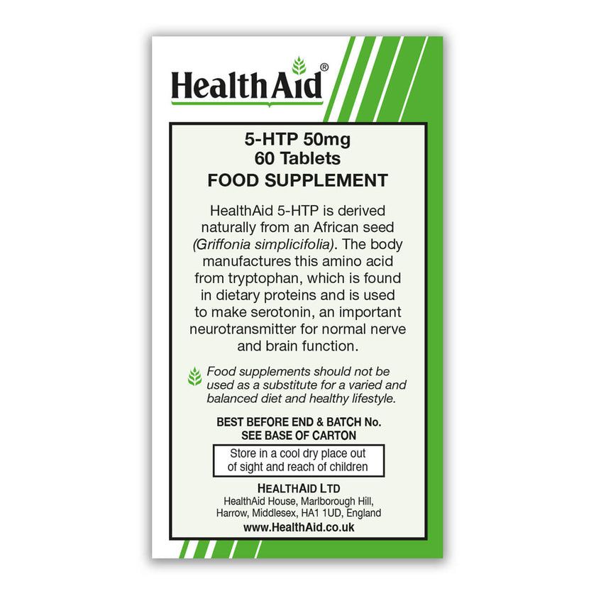 HealthAid 5 Hydroxytryptophan (5-HTP) 50mg - Prolonged Release Tablets