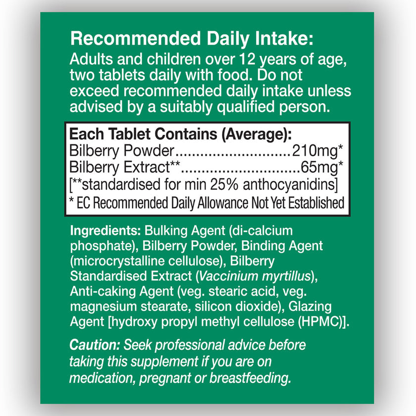 HealthAid Bilberry 275mg Equivalent Tablets