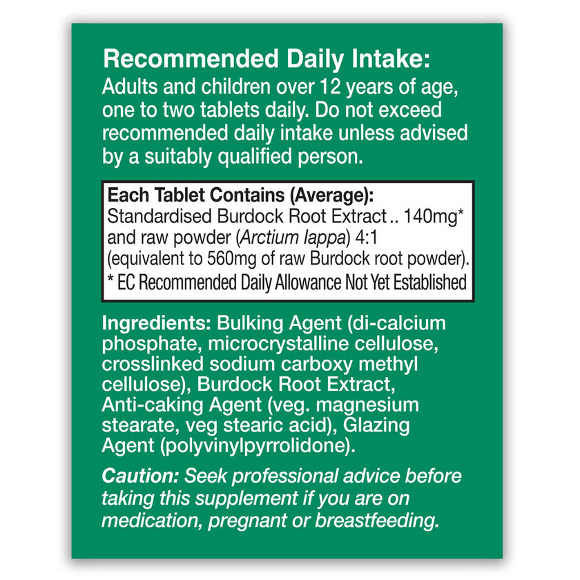 HealthAid Burdock 560mg - Standardised Tablets