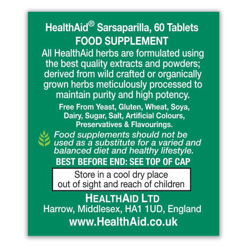 HealthAid Sarsaparilla 560mg Tablets