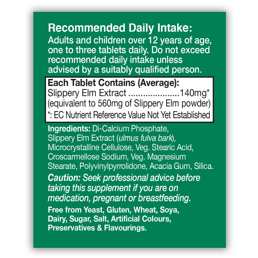 HealthAid Slippery Elm 560mg Equivalent Tablets