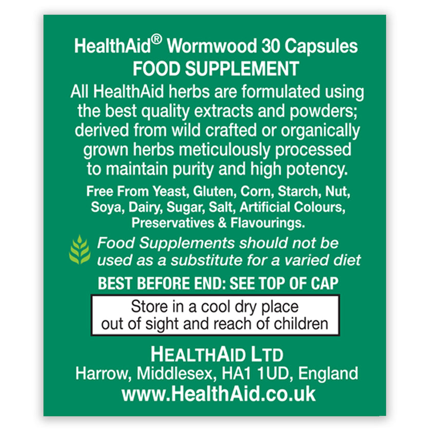 HealthAid Wormwood 350mg Vegicaps