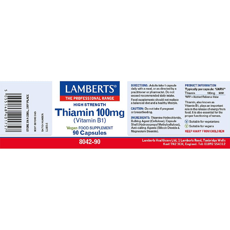 Lamberts Thiamin 100mg 90 Capsules