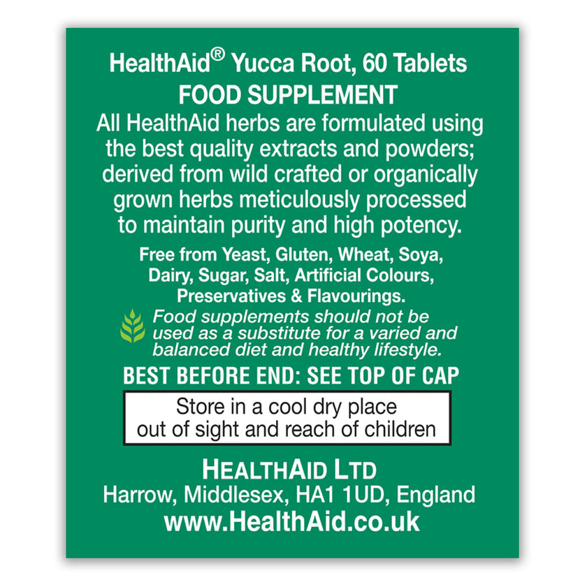 HealthAid Yucca Root 560mg equivalent Tablets
