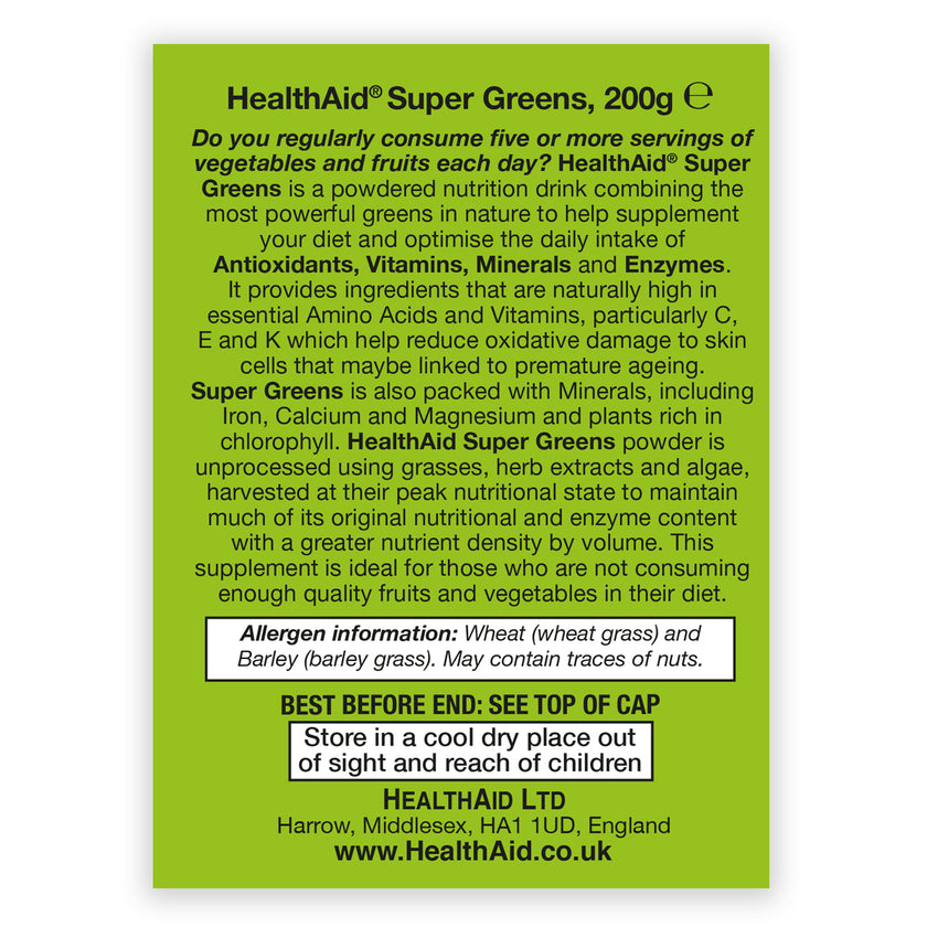 HealthAid SuperGreens Powder 200g