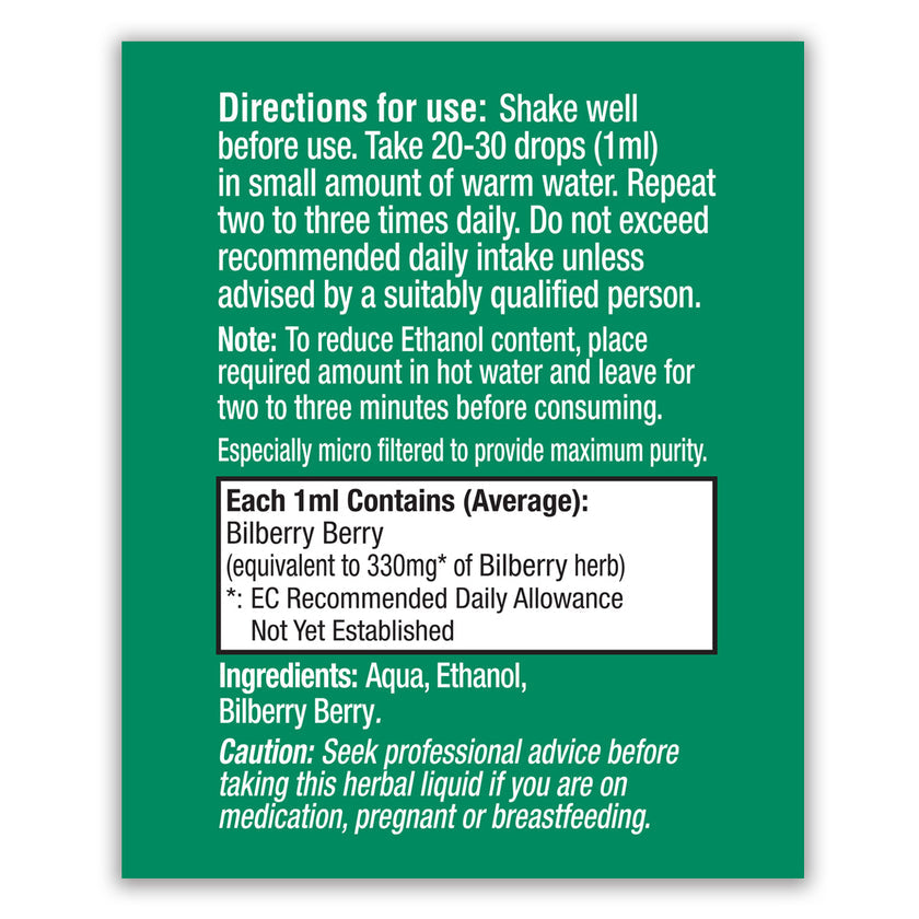 HealthAid Bilberry Herbal (Vaccinium myrtillus) Liquid