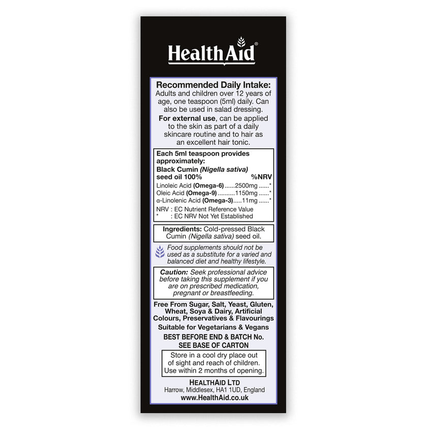 HealthAid Black Seed Oil Liquid