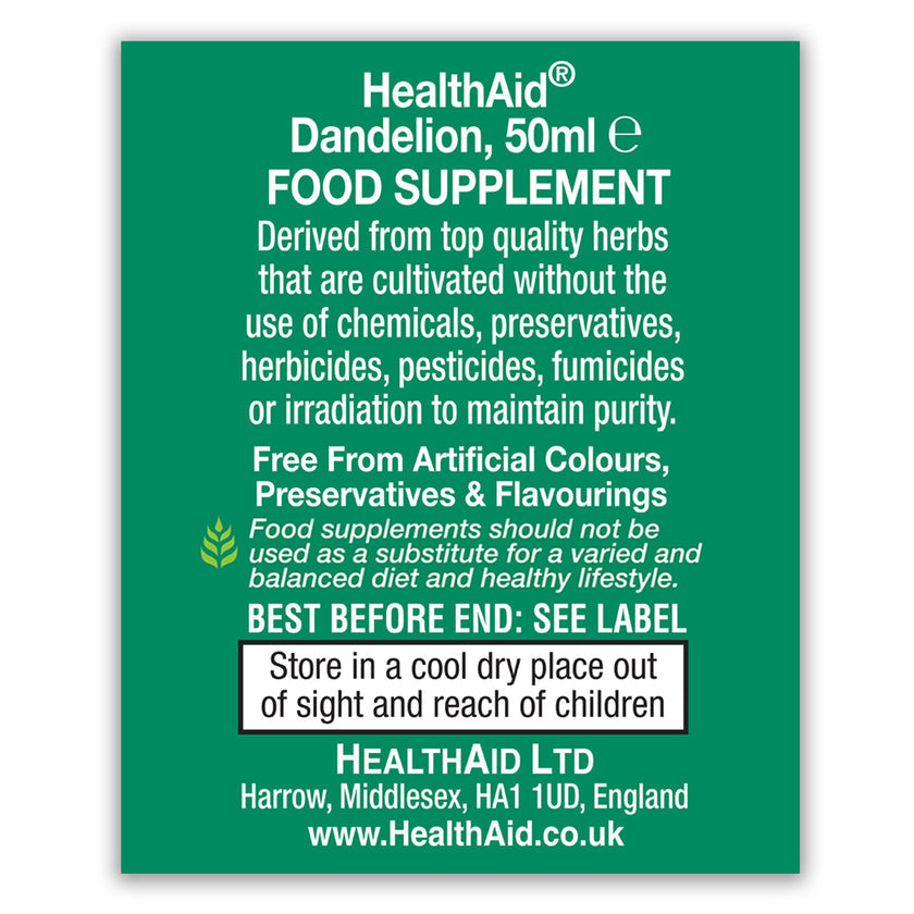 HealthAid Dandelion (Taraxacum officinale) Liquid