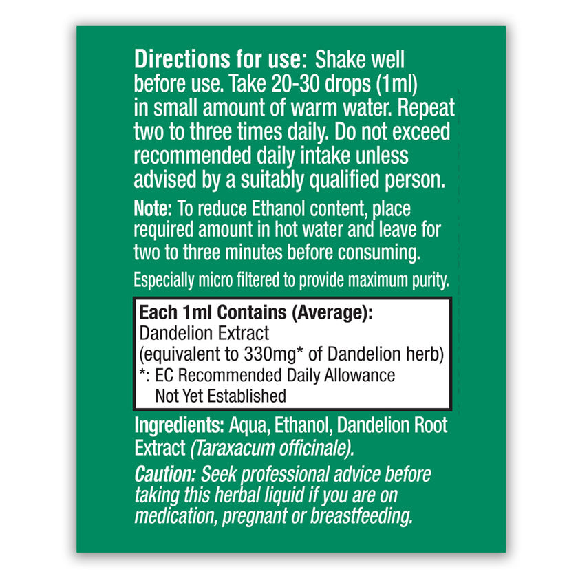HealthAid Dandelion (Taraxacum officinale) Liquid