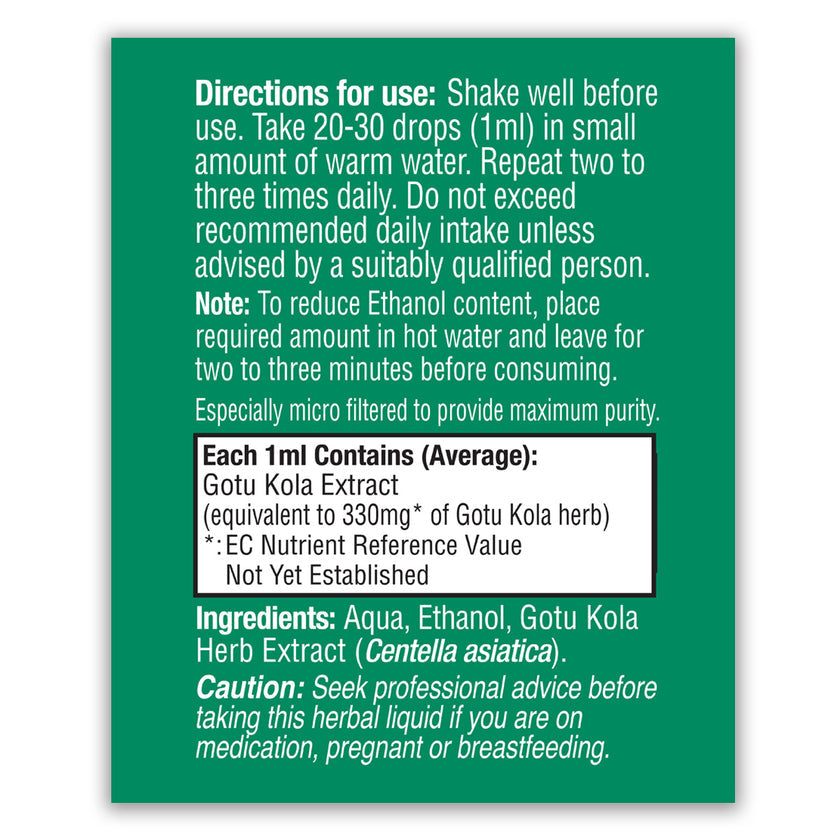 HealthAid Gotu Kola (Hydrocotyle asiatica) Liquid