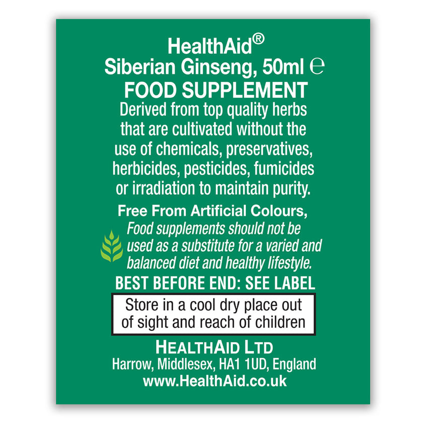 HealthAid Siberian Ginseng (Eleutherococcus senticosus) Liquid